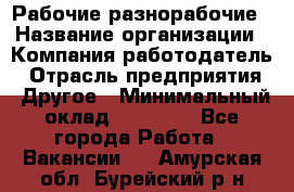 Рабочие разнорабочие › Название организации ­ Компания-работодатель › Отрасль предприятия ­ Другое › Минимальный оклад ­ 40 000 - Все города Работа » Вакансии   . Амурская обл.,Бурейский р-н